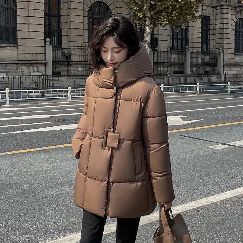 Middle-Aged Mother Cotton-Padded Coat Female 2024 New Winter Down Jacket Women Parkas Windbreaker Outwear Hooded Overwear Lady