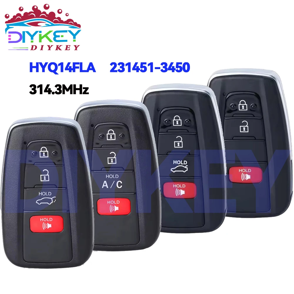 

DIYKEY HYQ14FLA Smart Key Remote 231451-3450 для Toyota Prius Prime RAV4 Highlander Camry 4Runner 2018 2019 2020 2021 2022 2023