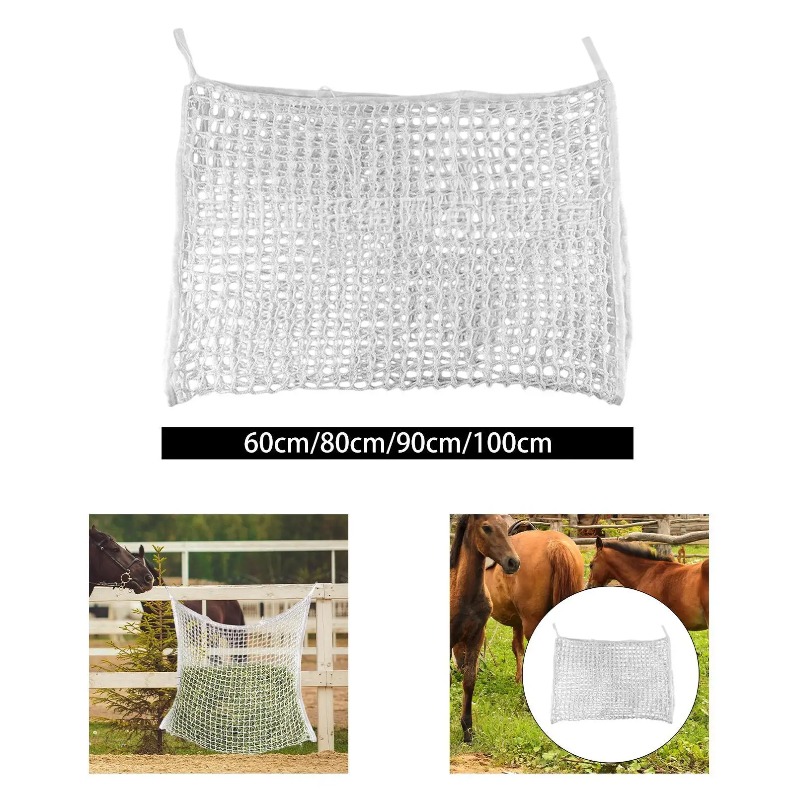 Slow feed Hay Net Lightweight Hay Bag for Horses Hanging Mesh Bag Horse Feeder Bag for Full Day Feeding Stall Trailer Goat Horse