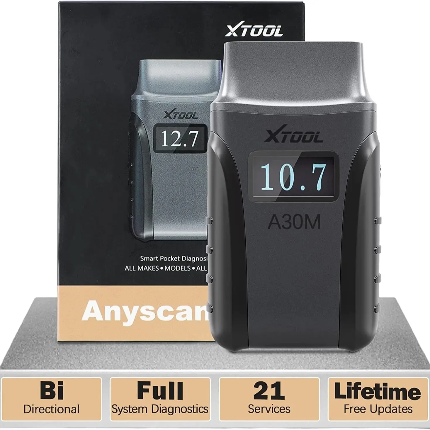 XTOOL A30M OBD2 Scanner Full System Bluetooth Car Diagnostic Tools Bi-directional Scanner 21 Reset Functions With CANFD Function
