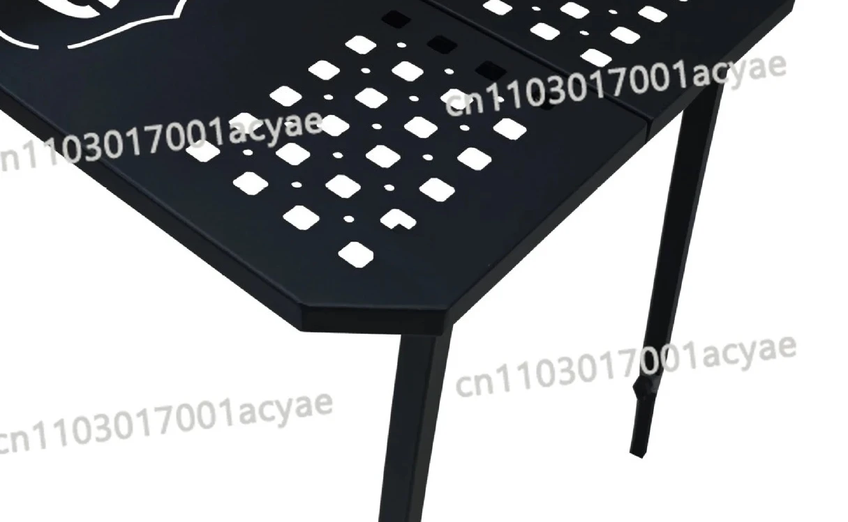 Industrial Style Tire Folding Table - Heavy-Duty Metal Camping Picnic Table with Quick-Fold Legs for Easy Transport