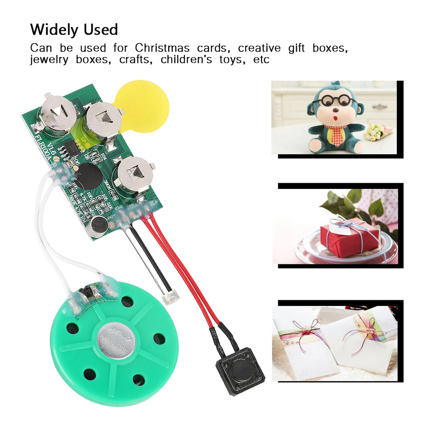 DIY Grußkarten-Chip 60 Sekunden Aufnehmbarer Sprach-Soundchip Modul Aufnehmbares Soundmodul Aufnehmbarer Grußkarten-Chip
