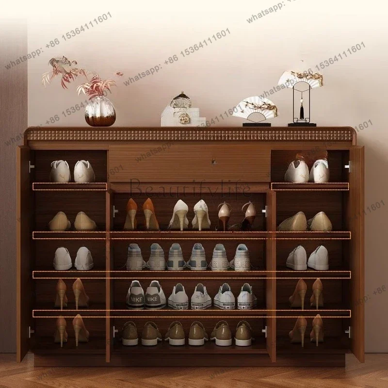 LD Disinfecting Vertical Shoe Cabinet Cleaner Slippers Wooden Tower Shoe Cabinet Shelves Mobile Archivadores Entrance