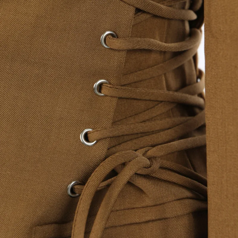 EAEOVNI Fashion Design Blazer Jas Vrouwen Effen Kleur V-hals Lace-up Trekkoord Verzamelde Taille Jas Streetwear 2023 nieuwe