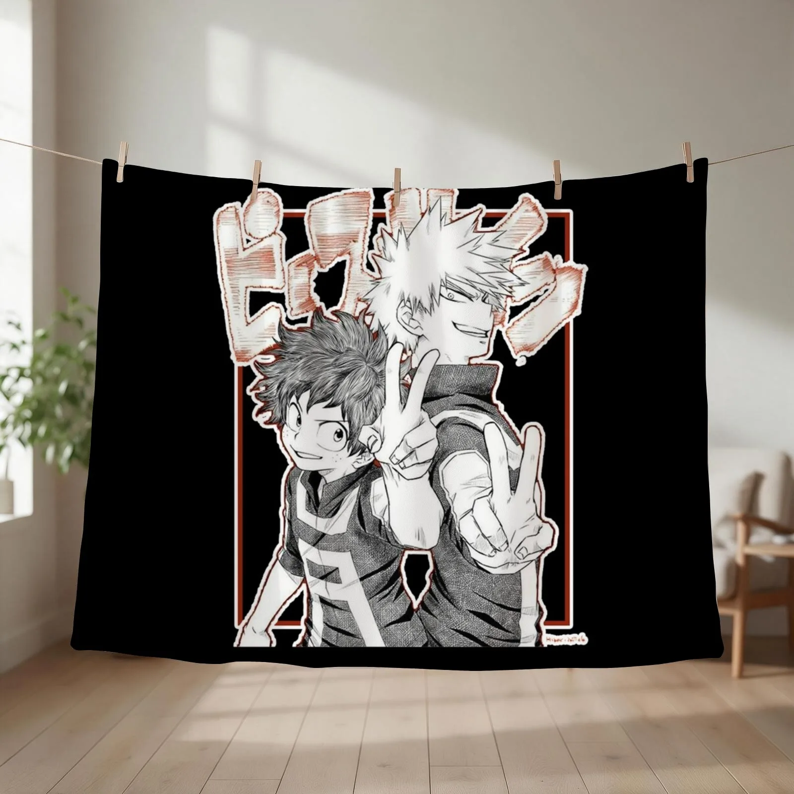 izuku midoriya AND katsuki bakugou Throw Blanket couch cozy soft plush fuzzy picnic outdoor blanket