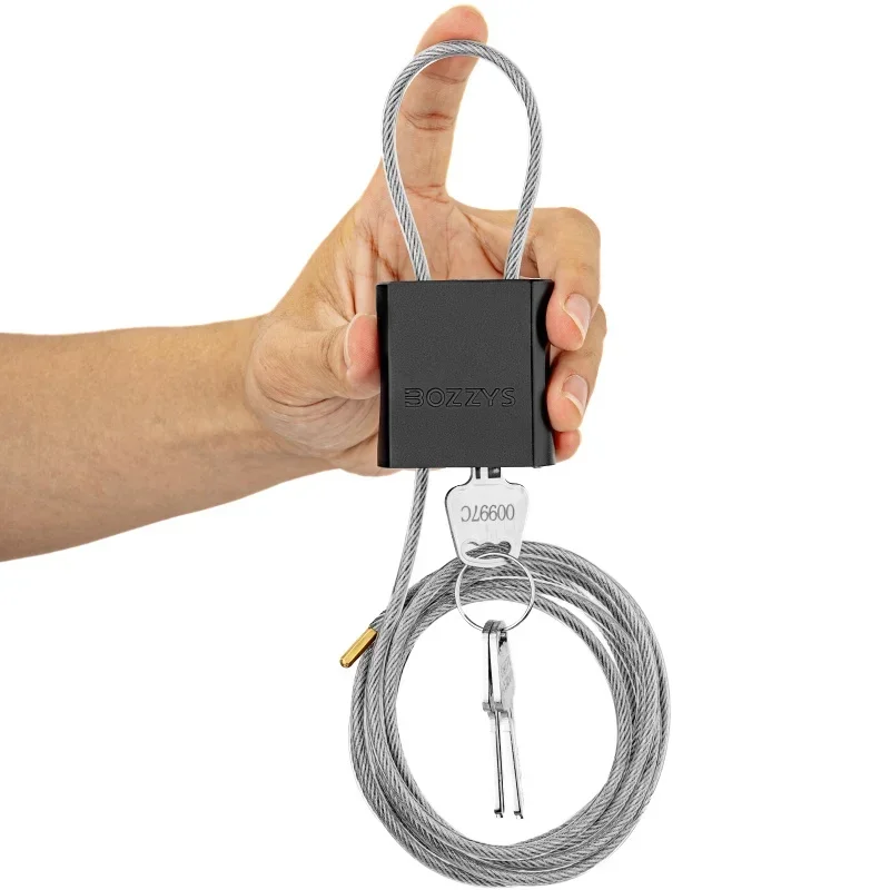 Adjustable Steel Cable Lock with 3 Keys Aluminum Alloy Padlock for Gates Toolboxes Lockers Bikes and Outdoor Equipment