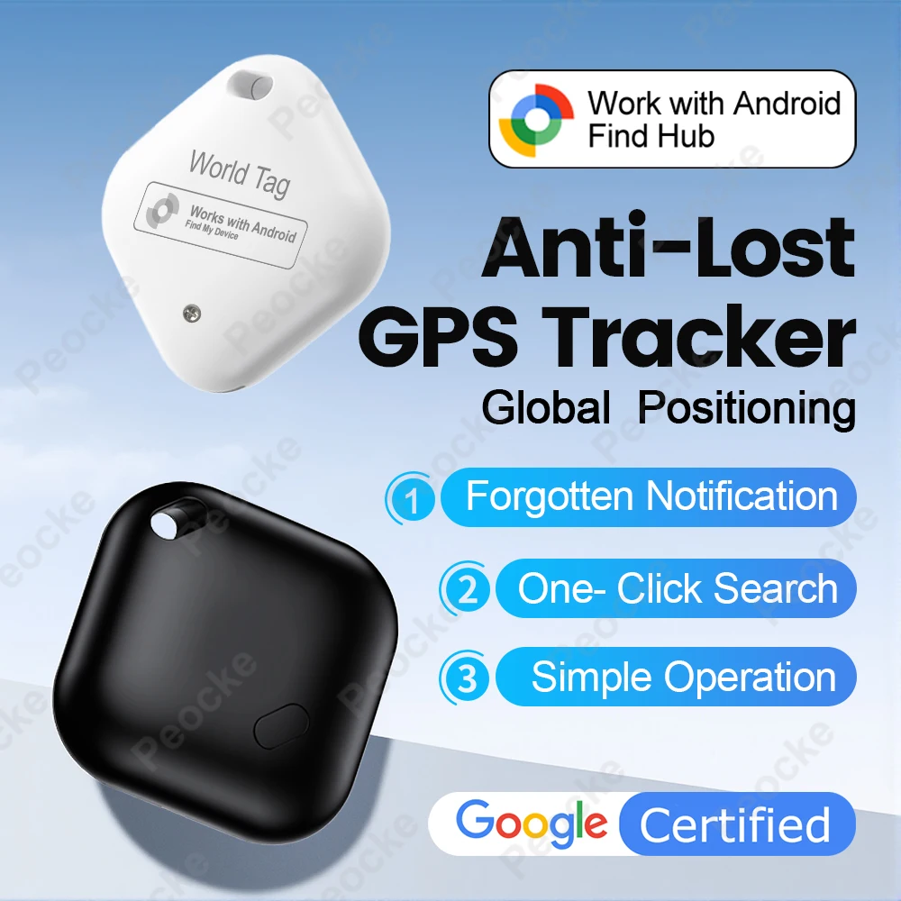 

Мини GPS-трекер, совместимый с устройствами Google Find Hub, умный локатор, автомобильный ключ для домашних животных, анти-потерянный GPS-трекер для системы Android