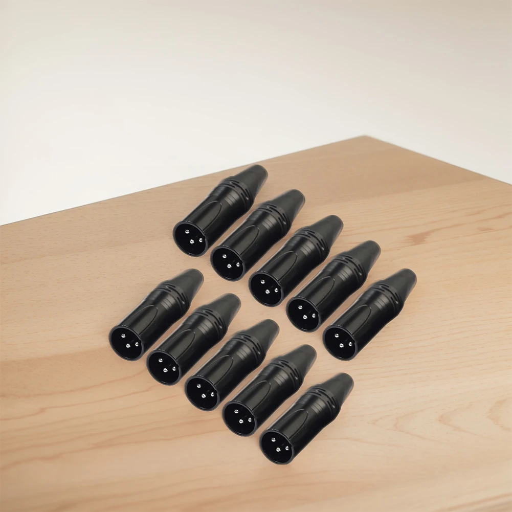 XLR 3Pin Male DIY Audio Cable Microphone Connector Full Copper Plated Solder Plug for MIC Adapter Accessories