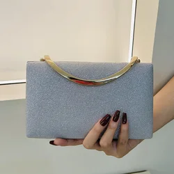 Women Evening Clutch Bag Sequin Handbags Female Crystal Day Clutches Wedding Purse Party Banquet Gold Silver Box Shoulder Bags