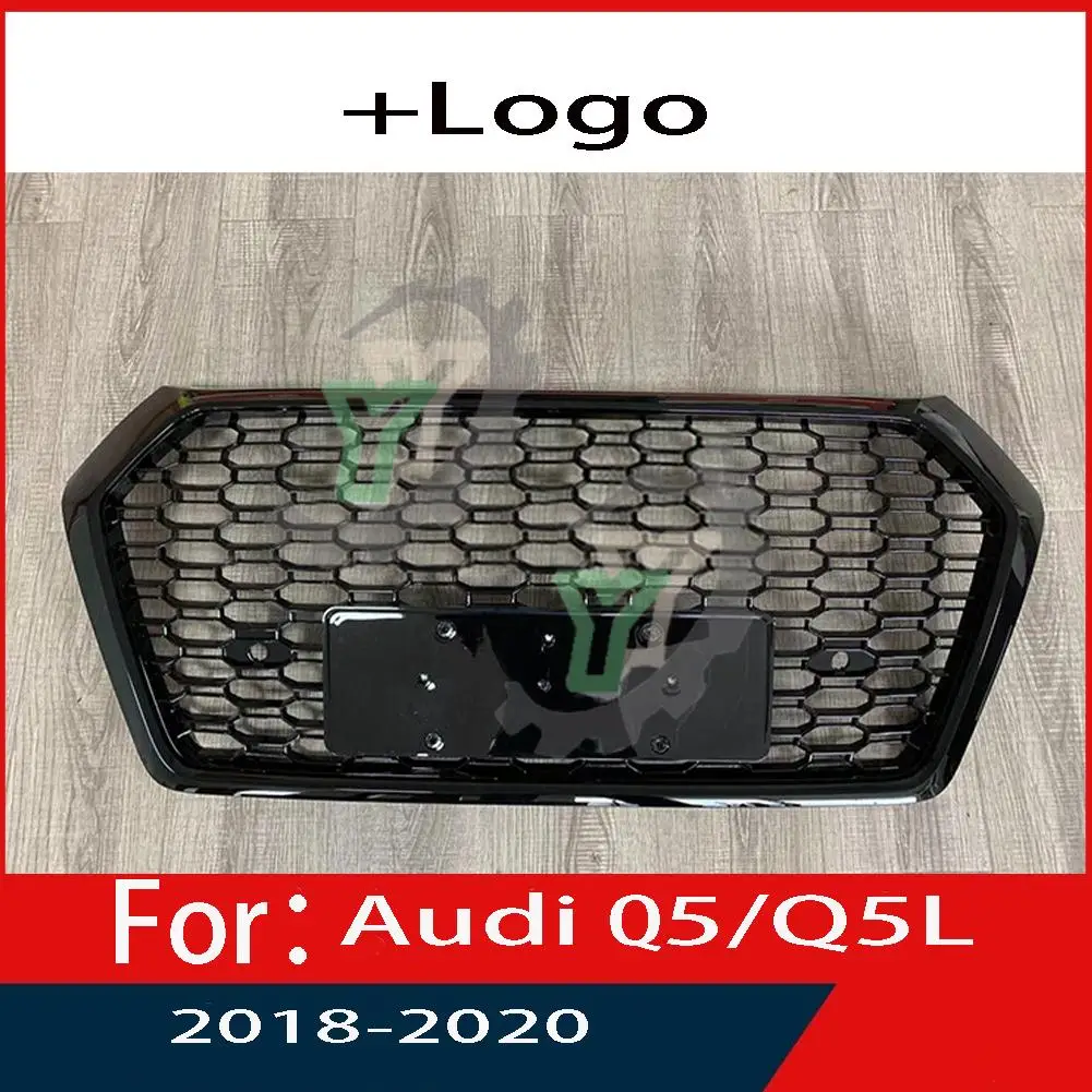 

For Audi Q5/Q5L 2018 2019 2020 Car Front Bumper Grille Centre Panel Styling Upper Grill (Modify For RSQ5 style)