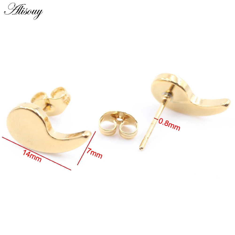 2Pieces Punk Stainless Steel Water Drop Comma Men Women Ear Stud Earrings Tragus Septum Daith Captive Cartilage Piercing Jewelry