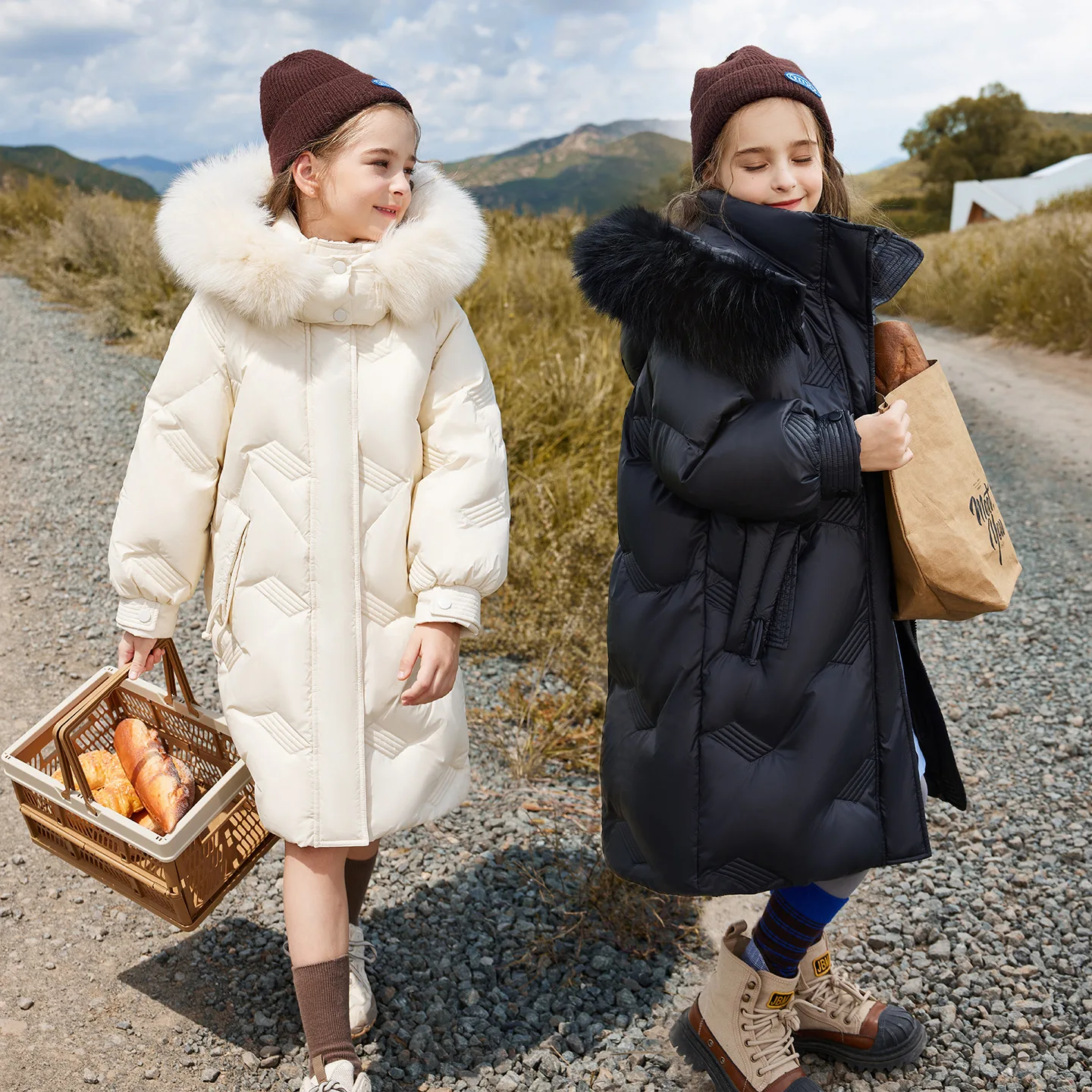 

Зимняя детская куртка на белом утином пуху для девочек, утепленная верхняя одежда из искусственного меха с капюшоном для маленьких девочек, пальто, однотонные куртки-пуховики для подростков