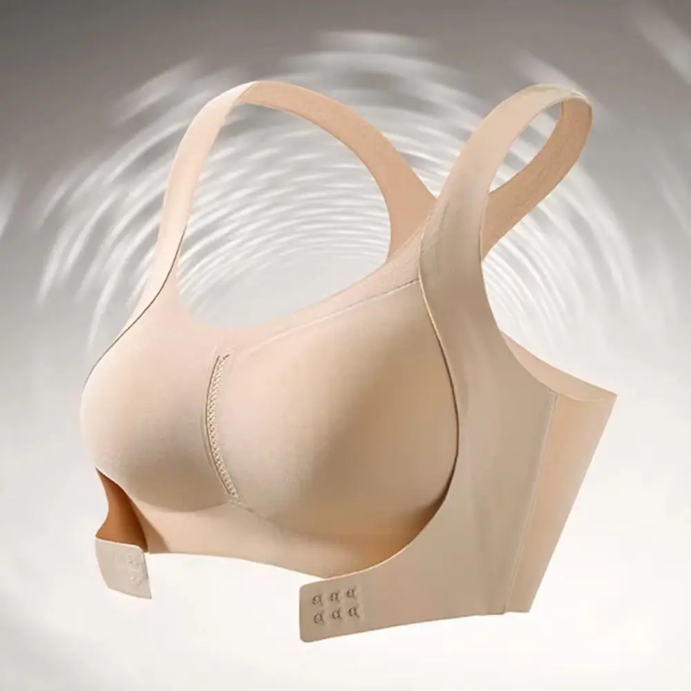 2 in 1 Posture Corrector Bra Shockproof Adjustable Front Closure Bra Without Steel Ring Widened Shoulder Straps