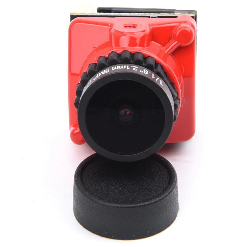 JABS-1/1.8 1800TVL FPV Mini-Kamera 2,1 mm Objektiv, 5V-40V Netzteil, PAL/NTSC-Ausgang, interne OSD einstellbar für RC-Drohne rot