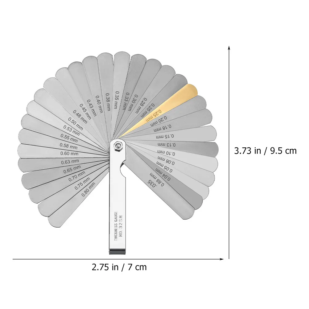 

Guitar Measuring Tool Set Stainless Steel Guitar Radius Feeler Gauge for Repair and Setup Feeler Gauge Trumpet Flip Folder