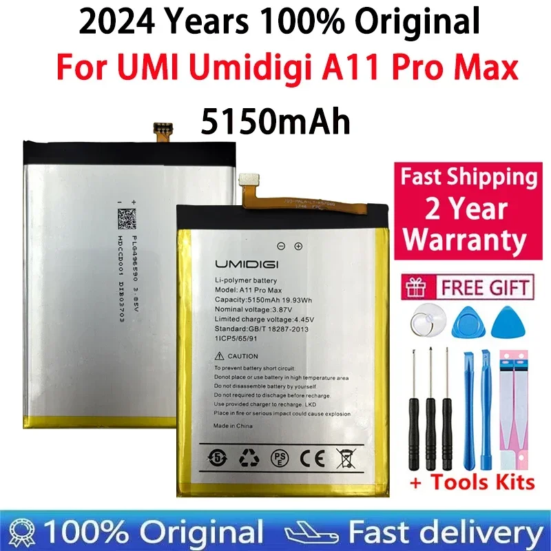 

Fast Shipping 2024 Years 100% Original 5150mAh Replacement Battery For UMI Umidigi A11 Pro Max High Quality Batteries Bateria