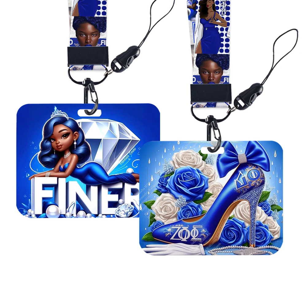 

New Design Zeta Phi Beta Sorority Zfb Sorority Card Badge Id Card Work Bus Horizontal Card Holder Keychain Gifts