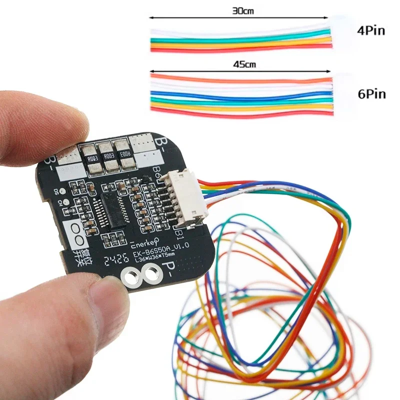 Carte de protection lithium 3S/4S 50A 12V 6S 50A 24V pour module de cellule de batterie Li-ion 18650 PCB BMS