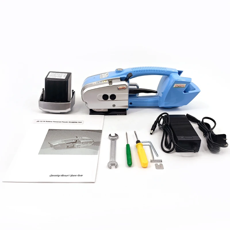 Economical Reliable Battery Powered Plastic Strapping Tool for Flat Packages or Pallets with Polyester/polypropylene