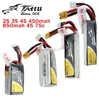 TATTU LiPo Battery 2S 3S 4S 450mAh 850mAh 45C 75C XT30 Plug Violence Lithium Li-Polymer Quadcopter Battery for FPV Racing Drone