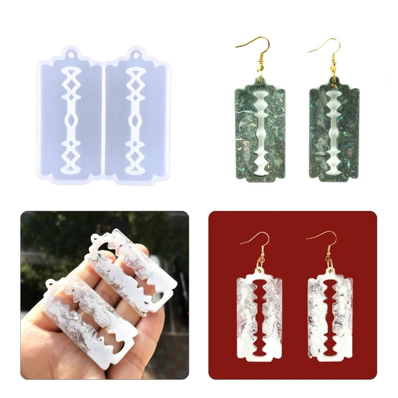 Diy Crystal  Irregular Blade-shaped Mold Earring Ear Pendant  Mold Keychain Pendant Silicone Mold for Jewelry Making