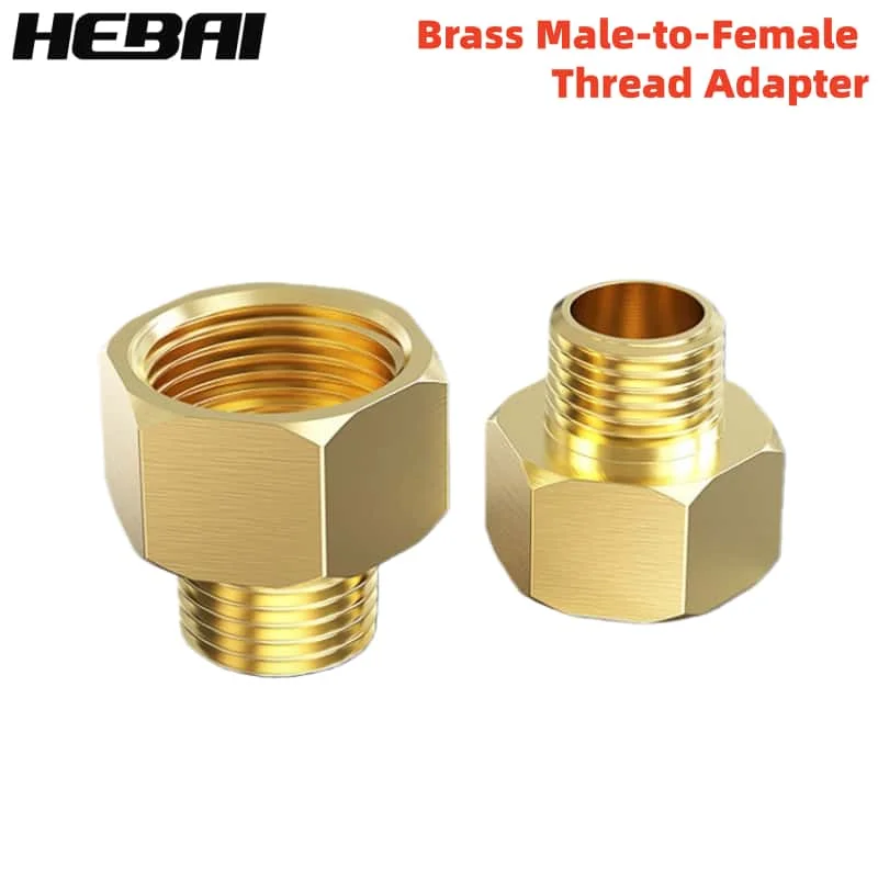 HEBAI Brass Connector 1/8 To 1 Inch Male To Female Thread Brass Pipe Connectors Brass Coupler Adapter Threaded Fitting