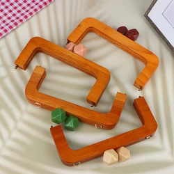 1PC 20CM Resin Big Ball Kiss Clasp Solid Wood Material Wooden Purse Frame Screws Inside Wood Bag Handle Frame Purse