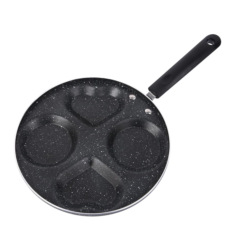 

4 Holes Egg Pan Nonstick Premium Material Ergonomic Handle Fry 4 Eggs Simultaneously Omelet Pan Small Pans Multifunction