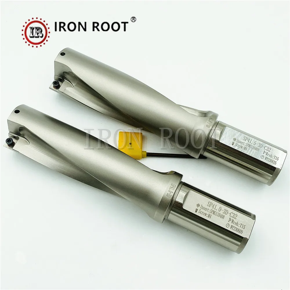 IRON ROOT SP Series Indexable U Drill 3D, U Drill Deep Hole Drill Violent Drill 40-45 for SPMG110408,140512 Carbide Insert