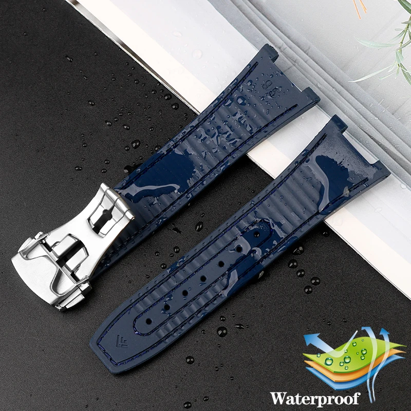 For Omega Constellation 41mm Watch Strap Manhattan 39mm Series Cowhide Layer Rubber Bottom Male Observatory Watchband  25*14mm