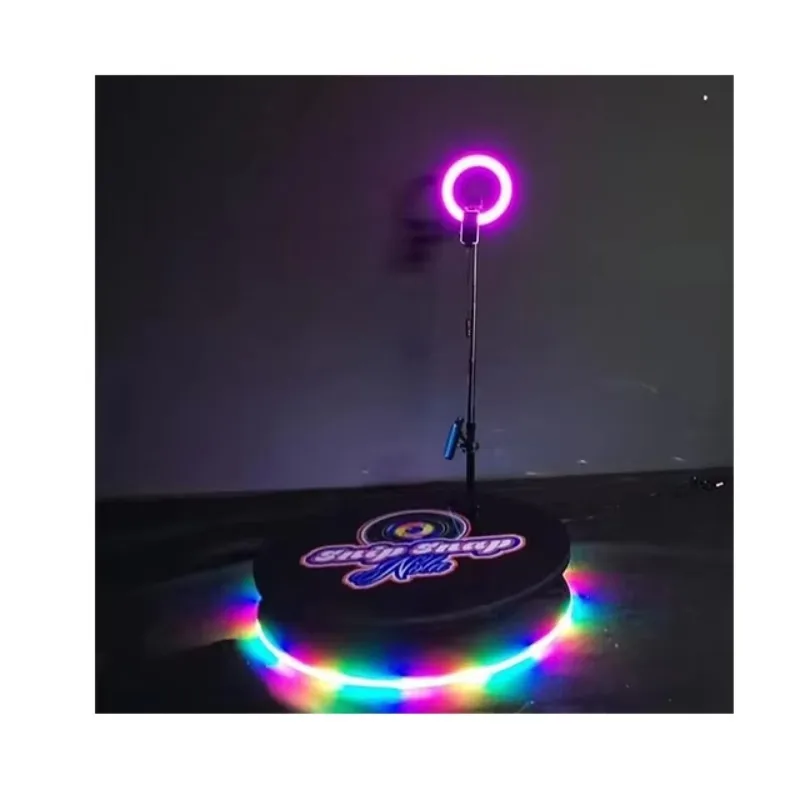 ZJW STLF high-quality customized products Automatic Slow Spinning Live BackDrop Portable  360 Degree Photo Booth 100CM Rot