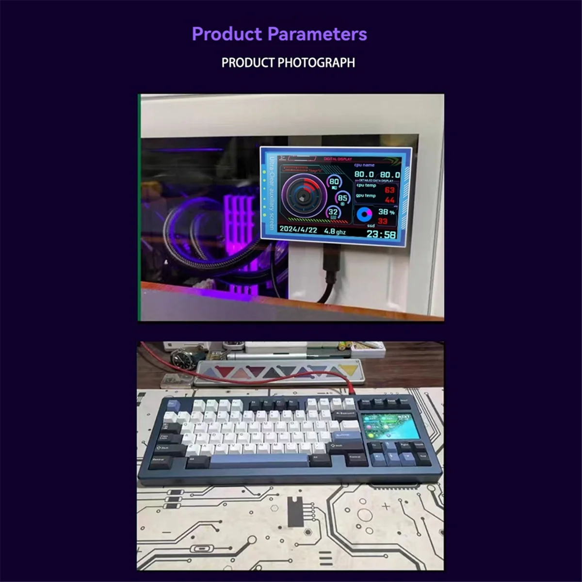 ADEGBO-Layar Sekunder Komputer Sekunder IPS TYPE-C 3,5 inci yang Ditingkatkan A