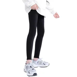 2-12Y Solid Color Kid Leggings Girl Thin Tights Casual Sweatpants Kids Dance Yoga Pants Outdoor Sport Running Skinny Trousers