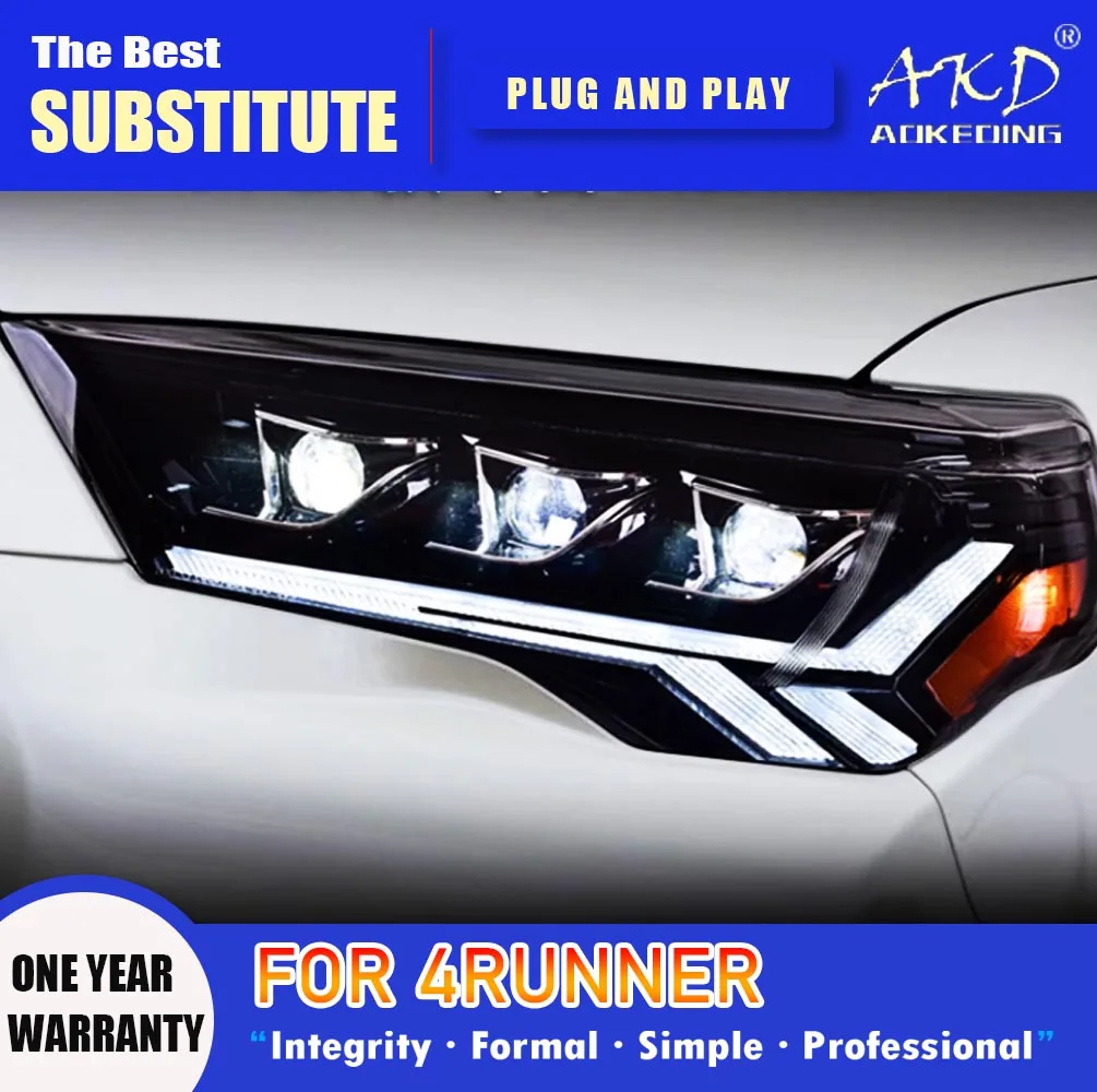 

AKD Head Lamp for Toyota 4Runner LED Headlight 2013-2021 Headlights 4Runner DRL Turn Signal High Beam Angel Eye Projector Lens