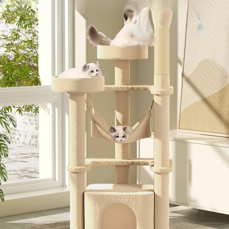 

Flannel cat climbing frame nest ree multiple cat family nest jumping cttoy castle villa