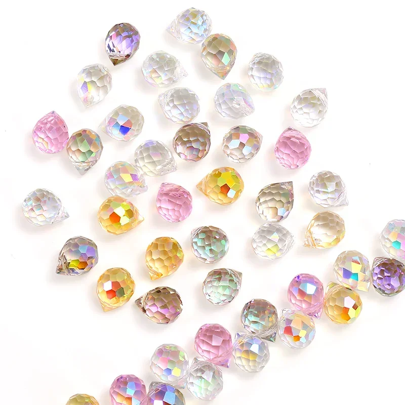 50PCS AB Color Faceted Glass Beads Shiny Crystal Strawberry Beads for Jewelry Making Supplies Bracelets Earrings DIY