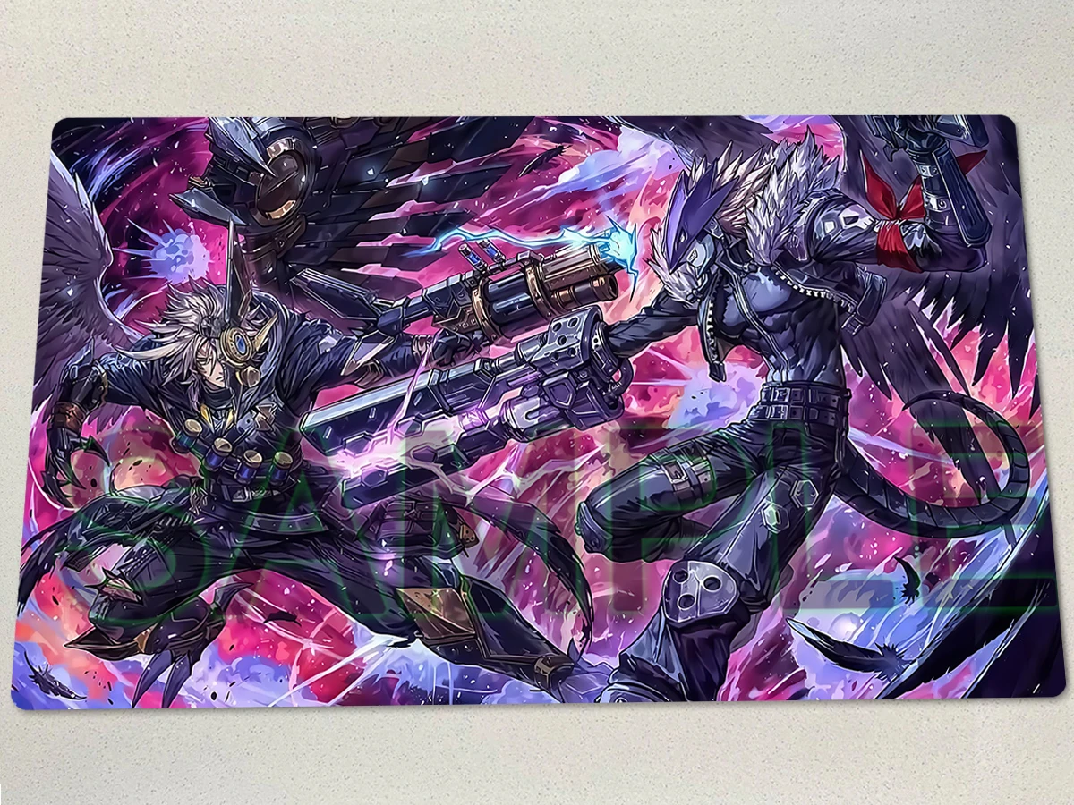 

YuGiOh Digimon Playmat Tri-Brigade Shuraig The Ominous Omen VS Beelzemon TCG CCG Коврик Коллекционный коврик для карточных игр Коврик для мыши Бесплатная сумка