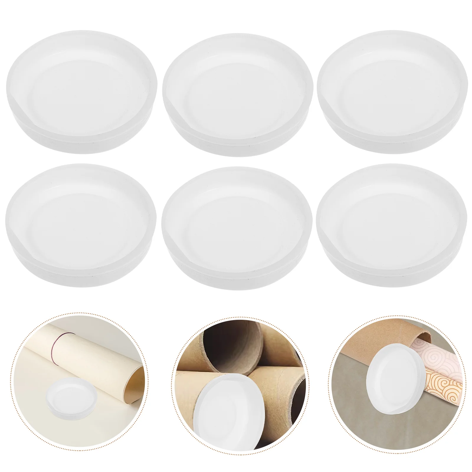 20 Stuks Plastic Ronde Eindpluggen Caps Voor Kraft Buis 40 Mm Ronde Stekkers Mailing Verzending Beschermende Kleine Poster buis Caps