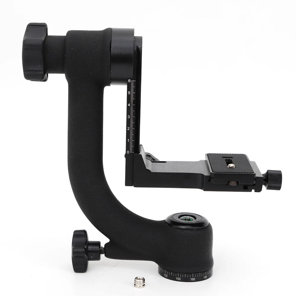 Ball Mount Bearing Structure 360° Panoramic Gimbal Pan Tripod Head Supports Smooth for Telephoto Lens DSLR Camera Black