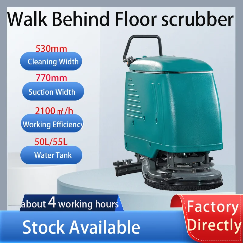 Energy-saving Hand Push Single Disc Floor Scrubber 24V Battery-Powered Tile PVC Floor Cleaning Machine for Shopping Mall with CE
