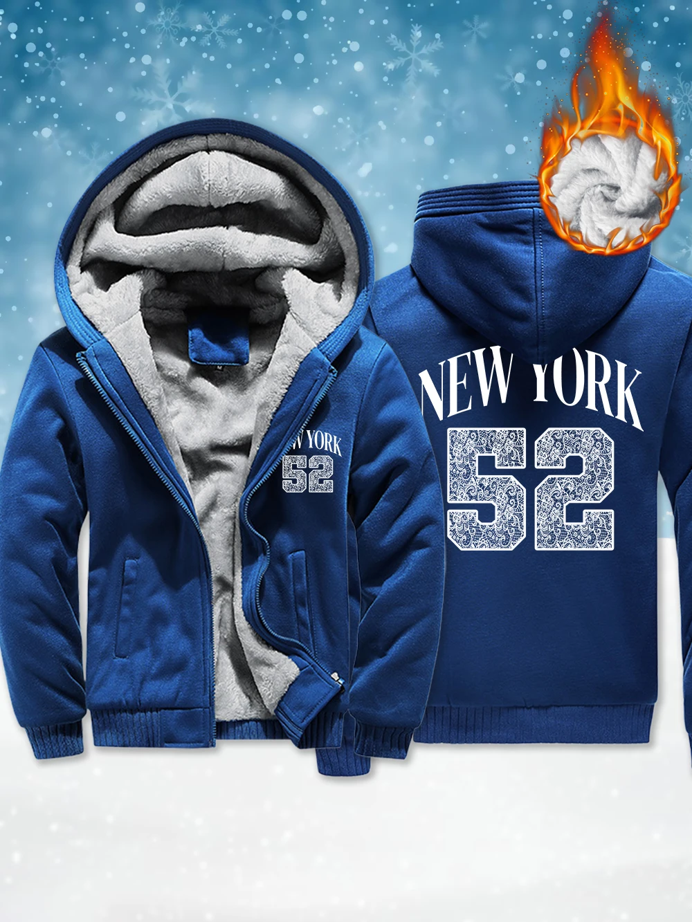 

Мужские пальто на молнии с принтом New York Art Letter 52, зимние флисовые теплые утепленные куртки, ветрозащитная термоверхняя одежда, мужская одежда
