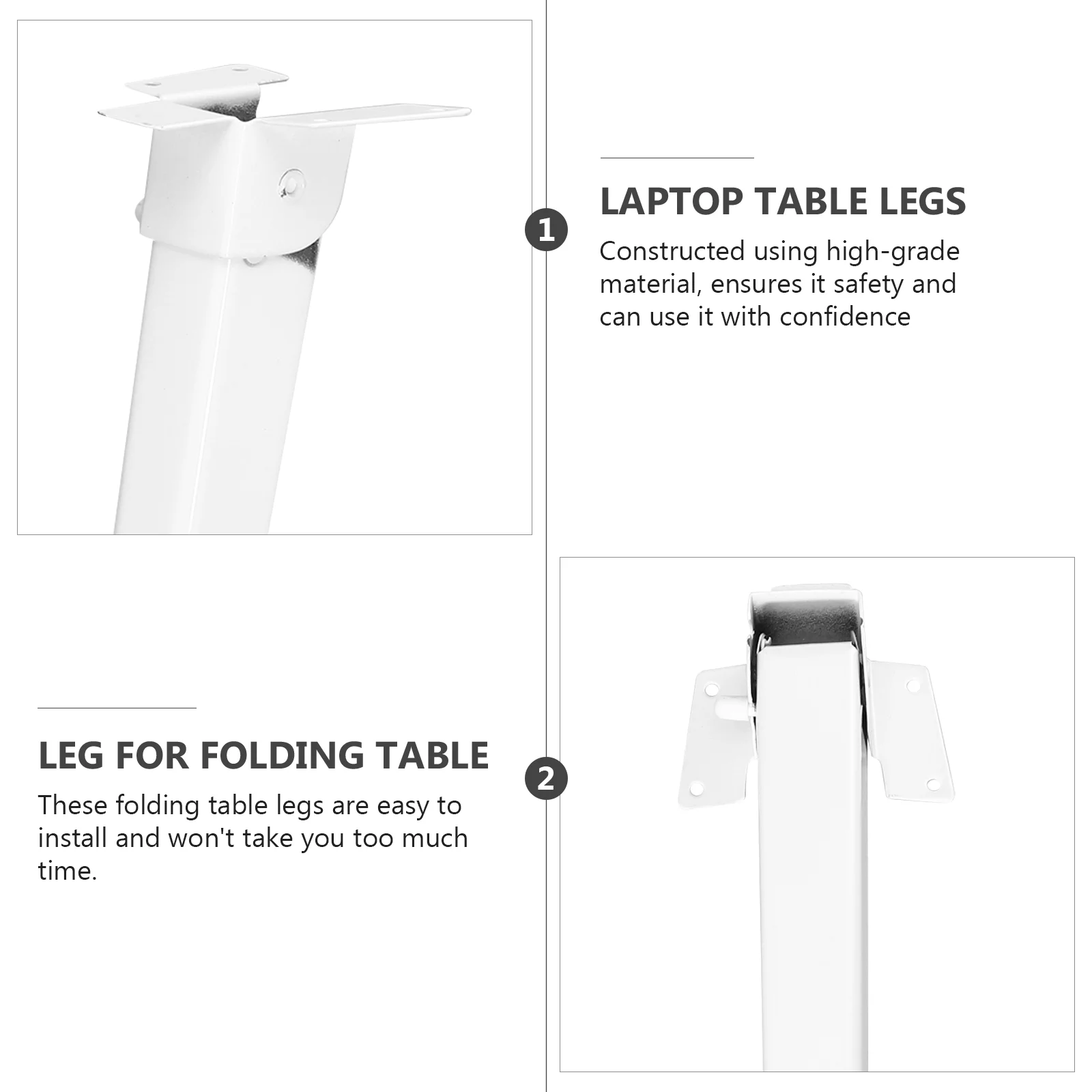 4 Pcs Pocket Door Hardware Folding Table Legs Base Laptop Square Furniture Accessories Hairpin White Iron