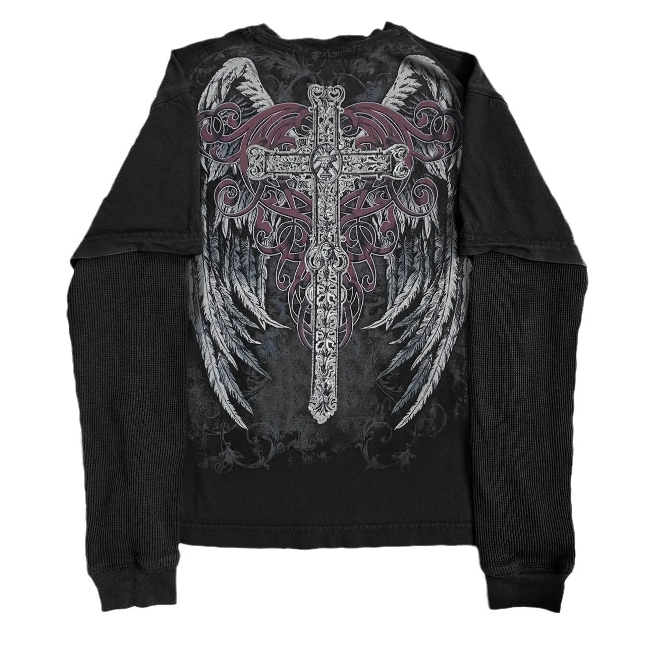 Camiseta feminina longa estampada sve casual solta ajuste outono faion ciwalk confortável respirável pele-amigável