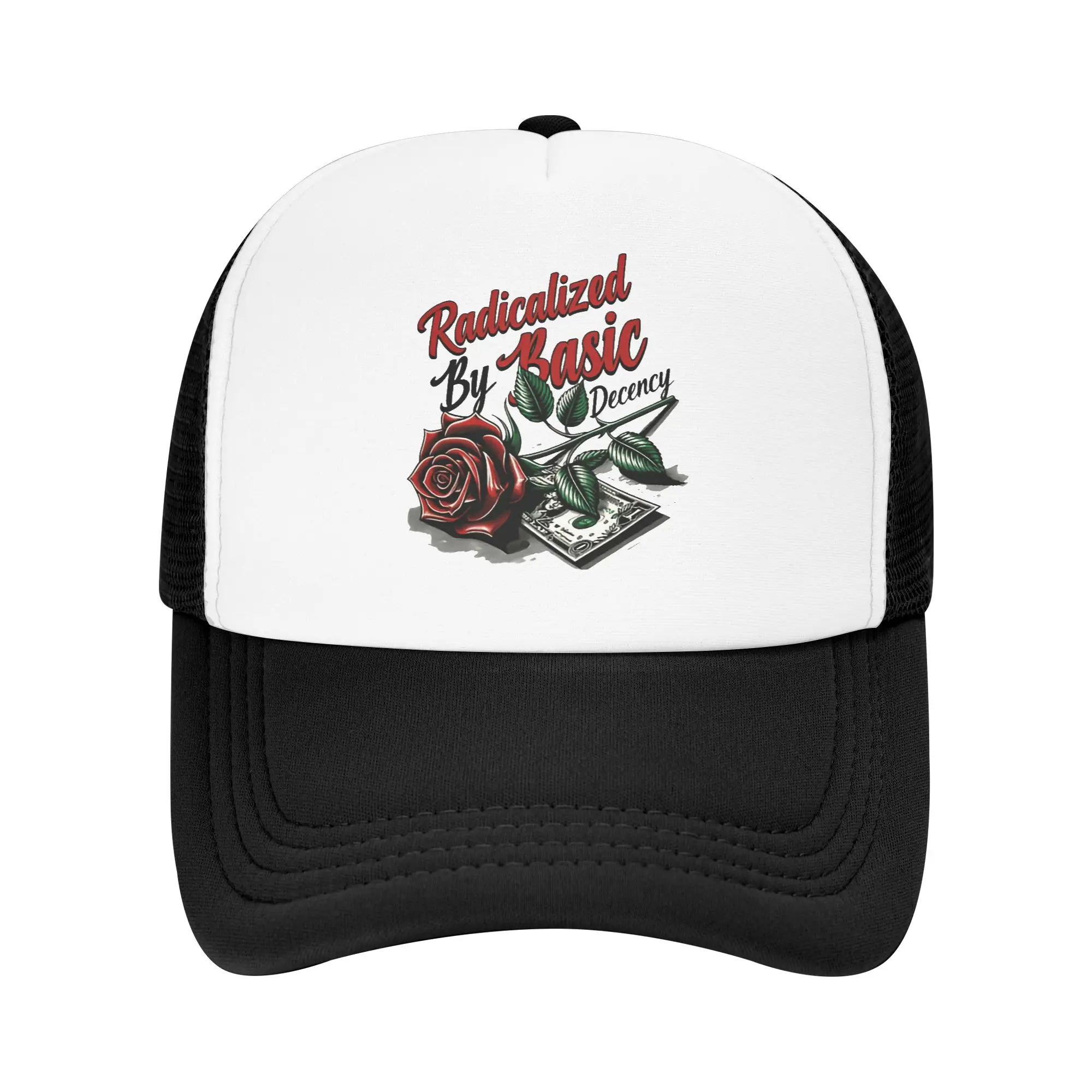 Radicalized by Basic Decency Mesh Baseball Caps Adult Hip-Hop Sun Hats Adjustable Snapback Caps Trucker Cap Washable Trucker Hat