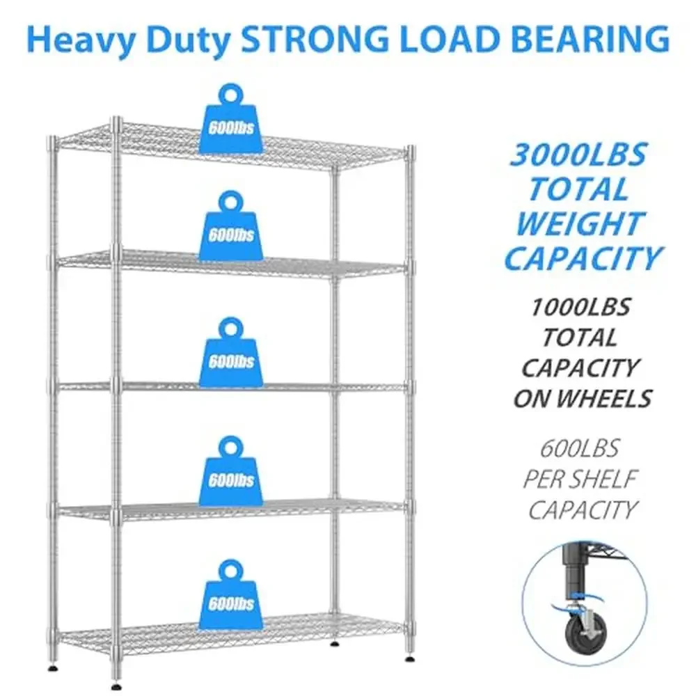 Adjustable Heavy Duty Metal Storage Rack Shelving Unit 24