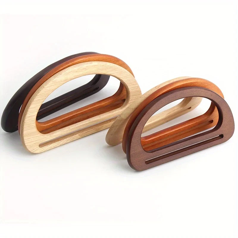 15cm D Shape Wooden Handles Brown Black Natural DIY Replacement Handbag Tote Handles Purse Bags Straps DIY Bag Handle Accessory