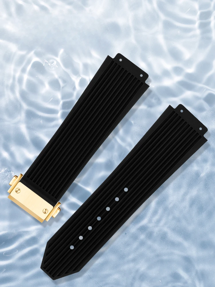 High-end Silicone Watchbands for Hublot Yubo Big Bang Classic Fusion Series Concave Convex Interface Sweatproof Strap 26x19mm