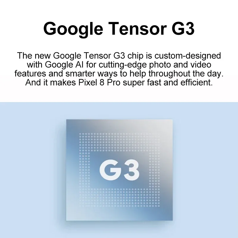 كاميرا رئيسية Google Pixel 8 Pro النسخة العالمية 5G ، Google Tensor G3 ، Google HZ ، شاشة OLED ، 50 ميجابكسل ، بطارية 50 ميجابكسل ، IP68 ،