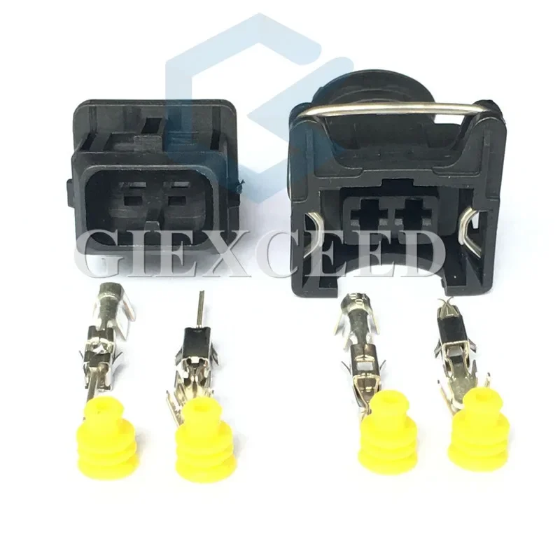 2 Sets 2 Pin AC Assembly EV1 282189-1 282762-1 Auto Waterproof Electrical Wire Connector Plug Fuel Injector Socket Adapters