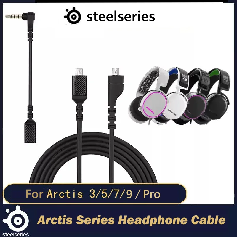 Cable de Audio Original Steelseries Arctis 3 5 7 9 Pro + Accesorios para Auriculares, Cable de 8 Pines a 3.5